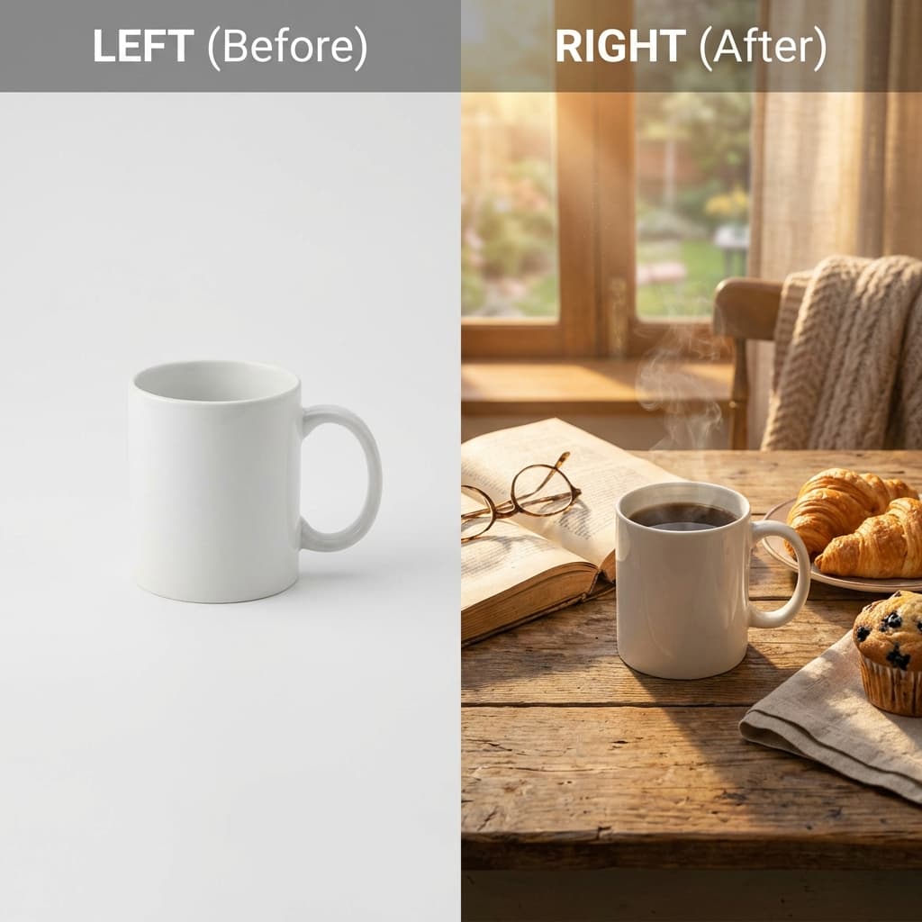 Minimalist fashion photo backdrop with warm sunlight